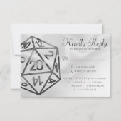 RPG Dice | Fantasy Tabletop Retro Gamer Entree RSVP Karte (Vorderseite)