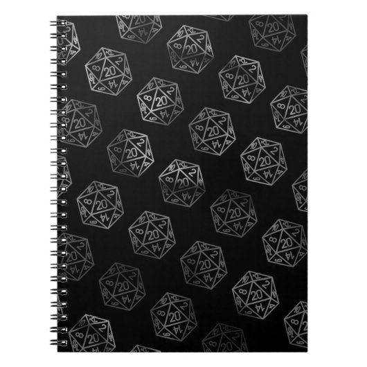 RPG Dice | Fantasy Tabletop Retro Gamer Kampagne Notizblock (Vorderseite)