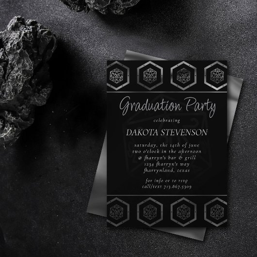 RPG Dice | Fantasy Tabletop Retro PnP Gamer Party Einladung