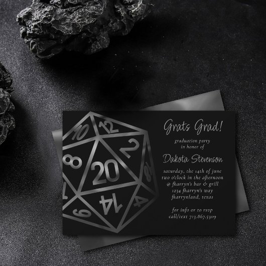 RPG Dice | Fantasy Tabletop Retro PnP Gamer Party Einladung