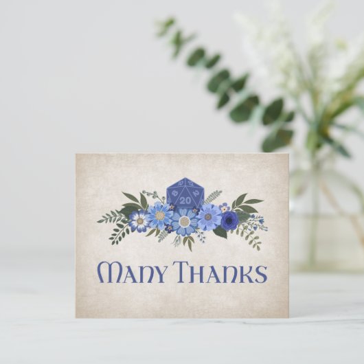 RPG Dice Gamer Wedding Dankeskarte (Stehend Vorderseite)