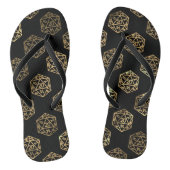 RPG Dice | Gold Fantasy Retro Tabletop PnP Gamer Badesandalen (Fußbett)