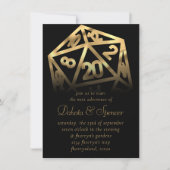 RPG Dice | Gold Fantasy Retro Tabletop PnP Gamer Einladung (Vorderseite)