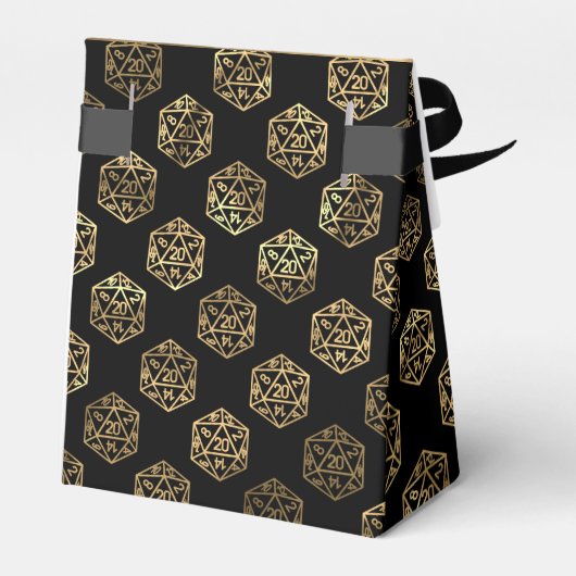 RPG Dice | Gold Fantasy Retro Tabletop PnP Gamer Geschenkschachtel (Rückseite)