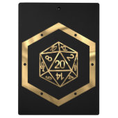 RPG Dice | Gold Fantasy Retro Tabletop PnP Gamer Klemmbrett (Rückseite)