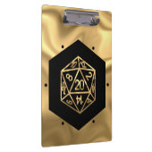 RPG Dice | Gold Fantasy Retro Tabletop PnP Gamer Klemmbrett (Rechts)