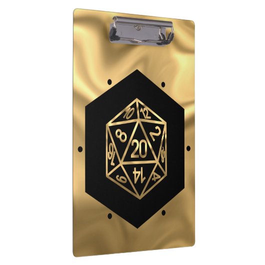 RPG Dice | Gold Fantasy Retro Tabletop PnP Gamer Klemmbrett (Rechts)