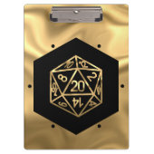 RPG Dice | Gold Fantasy Retro Tabletop PnP Gamer Klemmbrett (Vorderseite)