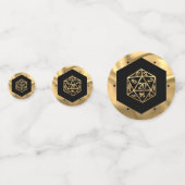 RPG Dice | Gold Fantasy Retro Tabletop PnP Gamer Konfetti (Rückseiten)