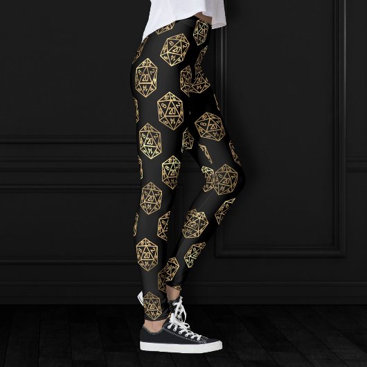 RPG Dice | Gold Fantasy Retro Tabletop PnP Gamer Leggings
