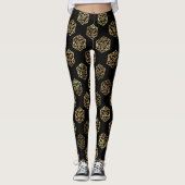 RPG Dice | Gold Fantasy Retro Tabletop PnP Gamer Leggings (Vorderseite)