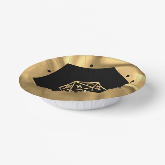 RPG Dice | Gold Fantasy Retro Tabletop PnP Gamer Pappteller (Gewinkelt)