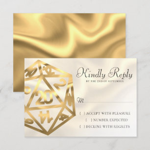 RPG Dice   Gold Fantasy Retro Tabletop PnP Gamer RSVP Karte