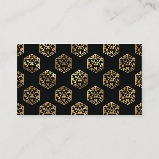 RPG Dice | Gold Fantasy Tabletop Empfang Begleitkarte (Rückseite)