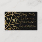 RPG Dice | Gold Fantasy Tabletop Empfang Begleitkarte (Vorderseite)