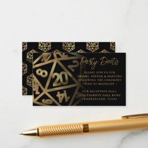 RPG Dice   Gold Fantasy Tabletop Empfang Begleitkarte
