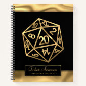 RPG Dice | Gold Fantasy Tabletop Gamepapier Notizblock (Vorderseite)