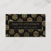 RPG Dice | Gold Fantasy Tabletop Gamer Branding Visitenkarte (Vorderseite)