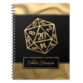 RPG Dice | Gold Fantasy Tabletop Gamer-Charakter Notizblock (Vorderseite)