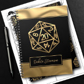 RPG Dice | Gold Fantasy Tabletop Gamer-Charakter Notizblock