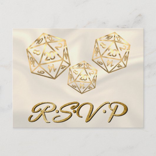 RPG Dice | Gold Fantasy Tabletop Gamer Entree UAWG Einladungspostkarte (Vorderseite)