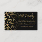 RPG Dice | Gold Fantasy Tabletop Geschenke auf Dis Begleitkarte (Vorderseite)