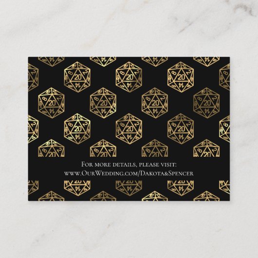 RPG Dice | Gold Fantasy Tabletop Gute Wünsche Begleitkarte (Rückseite)