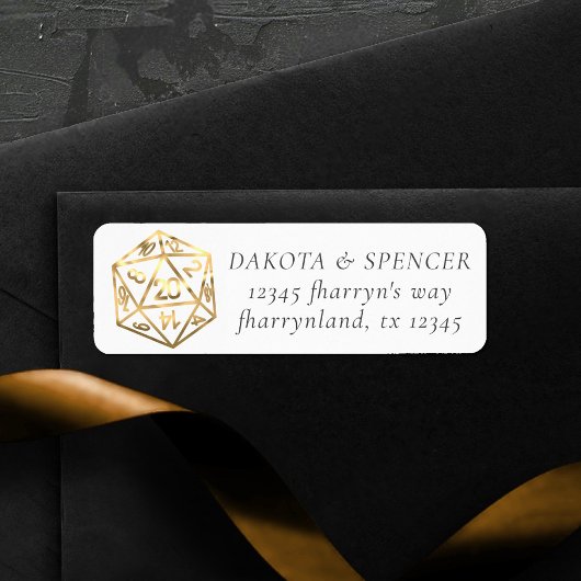 RPG Dice | Gold Fantasy Tabletop PnP Gamer-Adresse