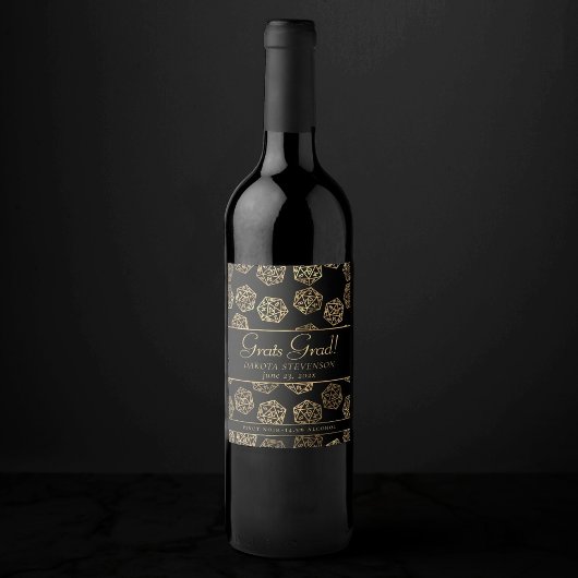 RPG Dice | Gold Fantasy Tabletop PnP Gamer Custom Weinetikett