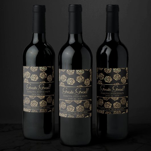 RPG Dice | Gold Fantasy Tabletop PnP Gamer Custom Weinetikett