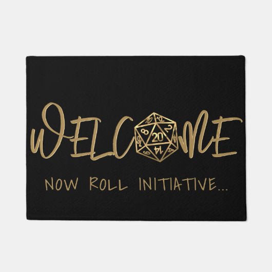 RPG Dice | Gold Fantasy Tabletop PnP Gamer Willkom Fußmatte (Vorderseite)