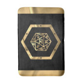 RPG Dice | Gold Fantasy Tabletop Retro PnP Gamer Badematte (Vorderseite Vertikal)