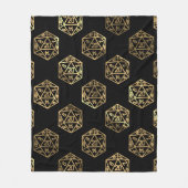 RPG Dice | Gold Fantasy Tabletop Retro PnP Gamer Fleecedecke (Vorderseite)