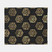 RPG Dice | Gold Fantasy Tabletop Retro PnP Gamer Fleecedecke (Vorderseite (Horizontal))