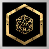 RPG Dice | Gold Old School Tabletop PnP Roleplayer Poster (Vorne)