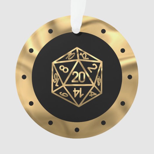 RPG Dice | Gold Old School Tabletop Role Player Ornament (Vorderseite)