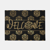 RPG Dice | Gold Tabletop Role Player Willkommen Fußmatte (Vorderseite)