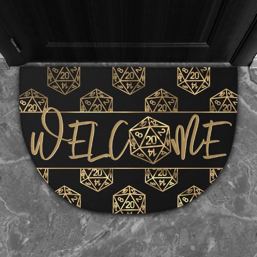 RPG Dice | Gold Tabletop Role Player Willkommen Fußmatte