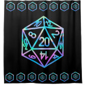 RPG Dice | Holo Fantasy Retro Tabletop PnP Gamer Duschvorhang (Vorderseite)
