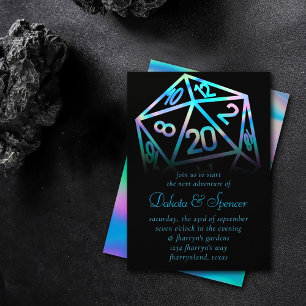 RPG Dice   Holo Fantasy Retro Tabletop PnP Gamer Einladung