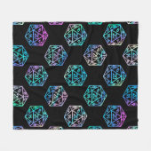 RPG Dice | Holo Fantasy Retro Tabletop PnP Gamer Fleecedecke (Vorderseite (Horizontal))