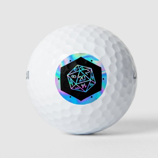 RPG Dice | Holo Fantasy Retro Tabletop PnP Gamer Golfball (Vorderseite)