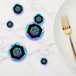 RPG Dice Holo Fantasy Retro Tabletop PnP Gamer Konfetti