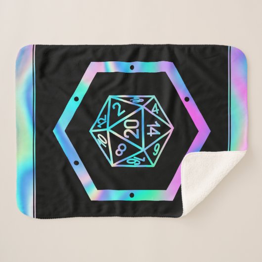 RPG Dice | Holo Fantasy Retro Tabletop PnP Gamer Sherpadecke (Vorderseite (Horizontal))