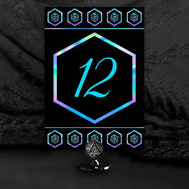 RPG Dice | Holo Fantasy Retro Tabletop PnP Gamer Tischnummer