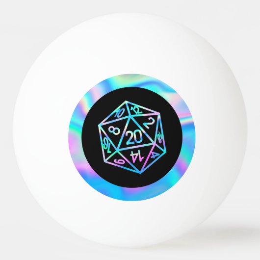 RPG Dice | Holo Fantasy Retro Tabletop PnP Gamer Tischtennisball (Vorderseite)