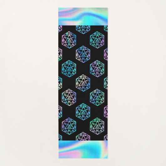 RPG Dice | Holo Fantasy Retro Tabletop PnP Gamer Yogamatte (Vorderseite)