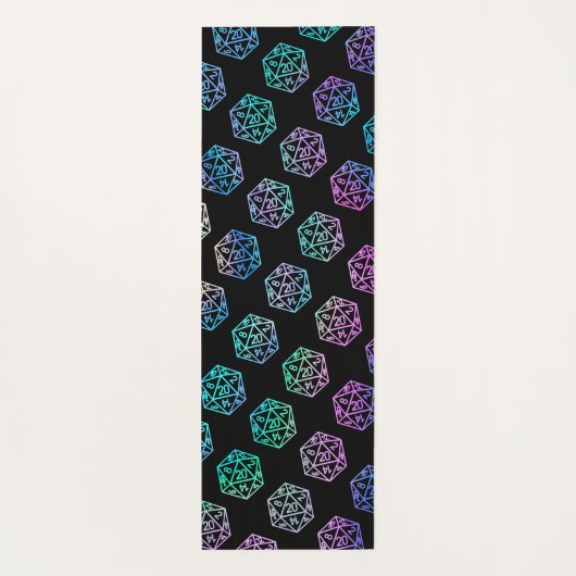 RPG Dice | Holo Fantasy Retro Tabletop PnP Gamer Yogamatte (Rückseite)