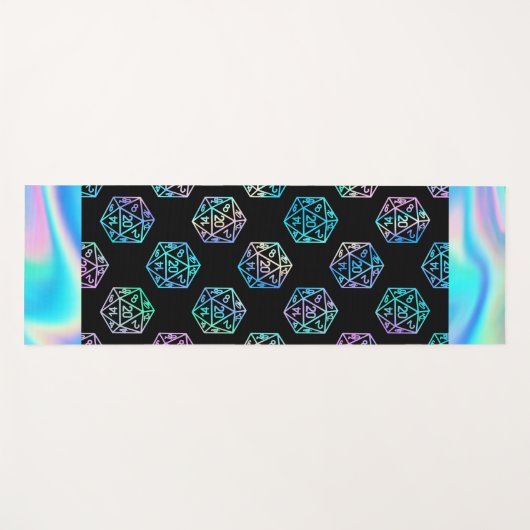 RPG Dice | Holo Fantasy Retro Tabletop PnP Gamer Yogamatte (Vorderseite (Horizontal))