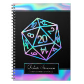 RPG Dice | Holo Fantasy Tabletop Gamer Character Notizblock (Vorderseite)